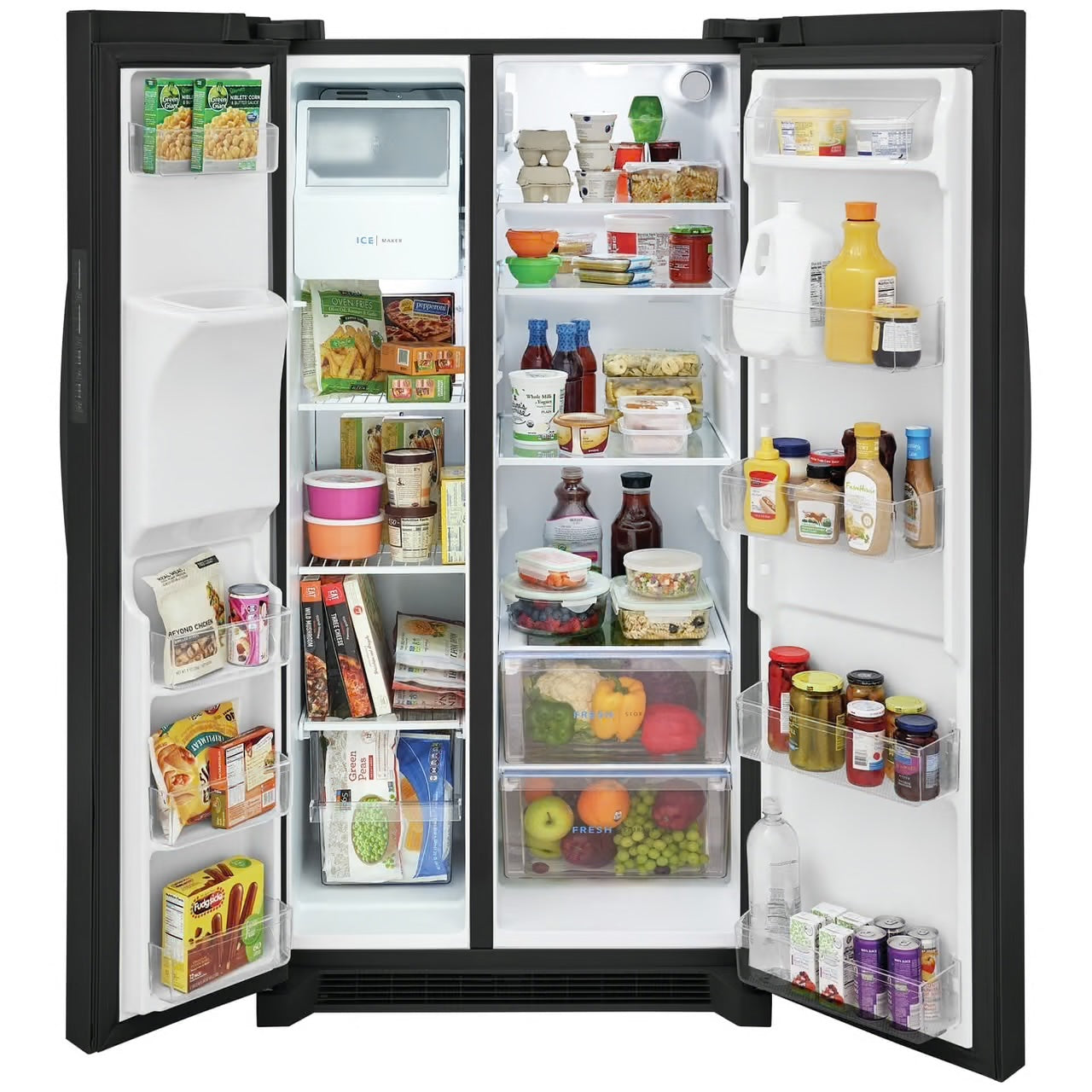 26 cu. ft. Standard Depth Side by Side Refrigerator in Black