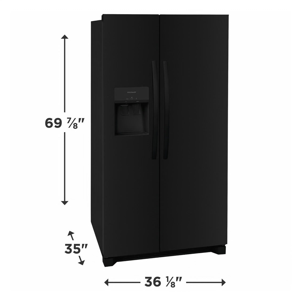 26 cu. ft. Standard Depth Side by Side Refrigerator in Black