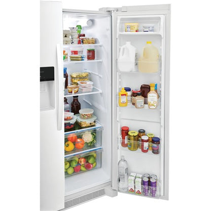 Refrigerador de dos puertas verticales de profundidad estándar de 26 pies cúbicos en color blanco