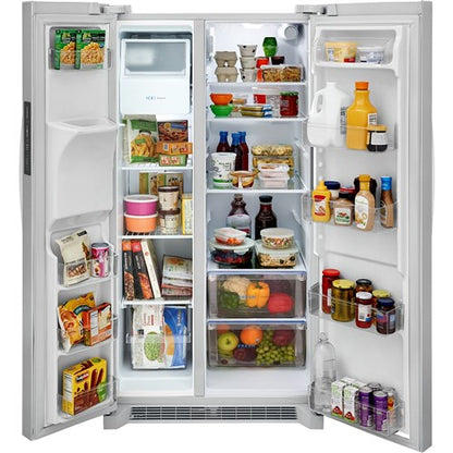 Refrigerador de dos puertas verticales de profundidad estándar de 26 pies cúbicos en color blanco