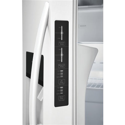 Refrigerador de dos puertas verticales de profundidad estándar de 26 pies cúbicos en color blanco