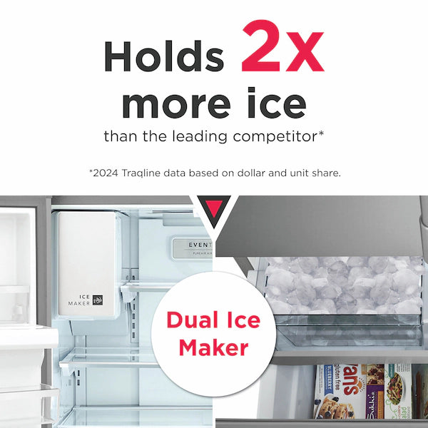 Refrigerador de puerta francesa de profundidad estándar de 28 pies cúbicos Gallery 