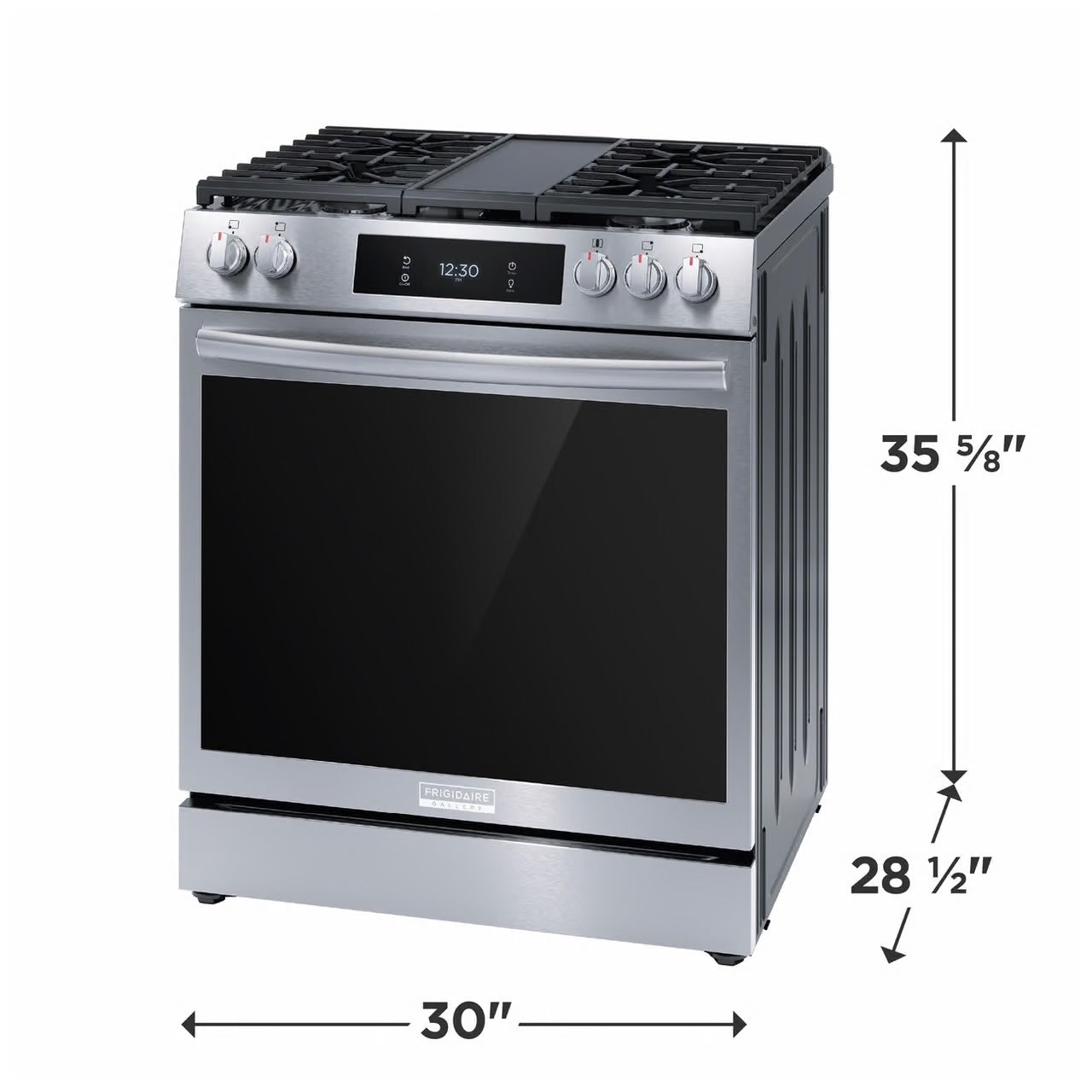 Gallery 30 in. 6 cu. ft. 5 Burner Slide-In Gas Range with Total Convection and Air Fry, Smudge Proof Stainless Steel