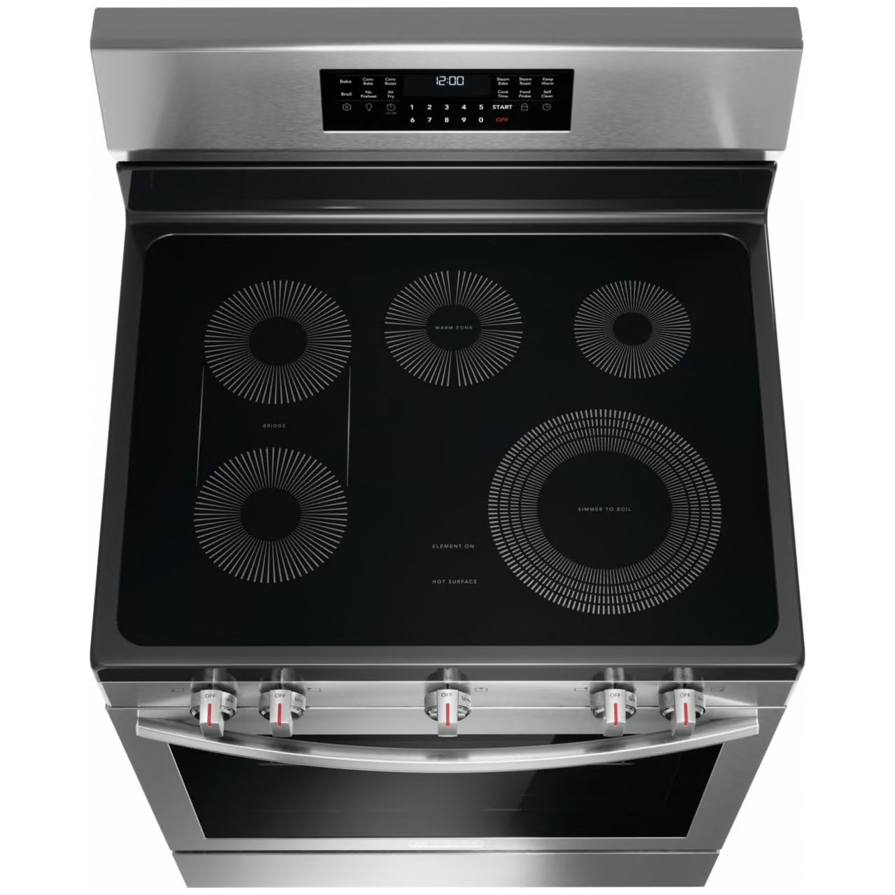 Gallery 30 in 5 Burner Element Freestanding Range w/ Total Convection and Air Fry , SmudgeProof Stainless