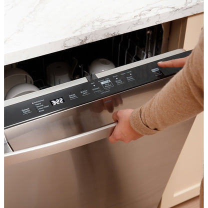 Lavavajillas de tina alta empotrado con control superior de 24 pulgadas en acero inoxidable resistente a huellas dactilares con potencia de secado, tercera rejilla y 47 dBA