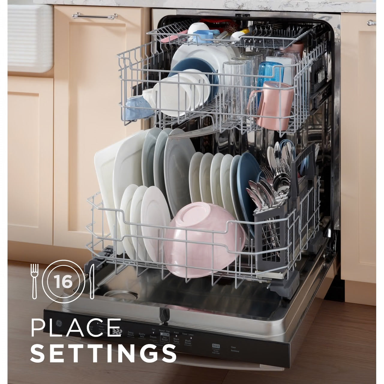 24 in. Black Top Control Built-In Tall Tub Dishwasher with 3rd Rack, Bottle Jets, 45 dBA