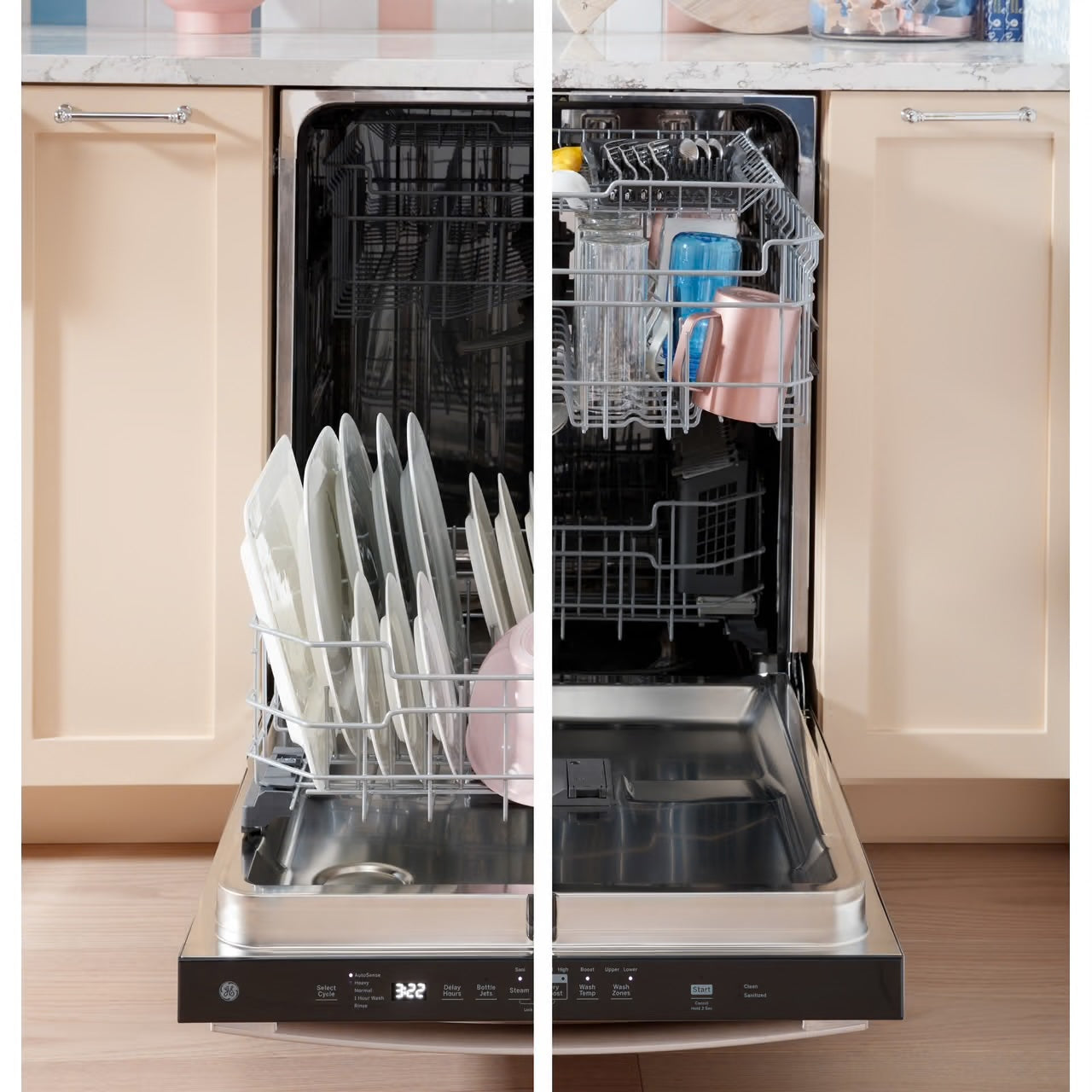 24 in. Black Top Control Built-In Tall Tub Dishwasher with 3rd Rack, Bottle Jets, 45 dBA
