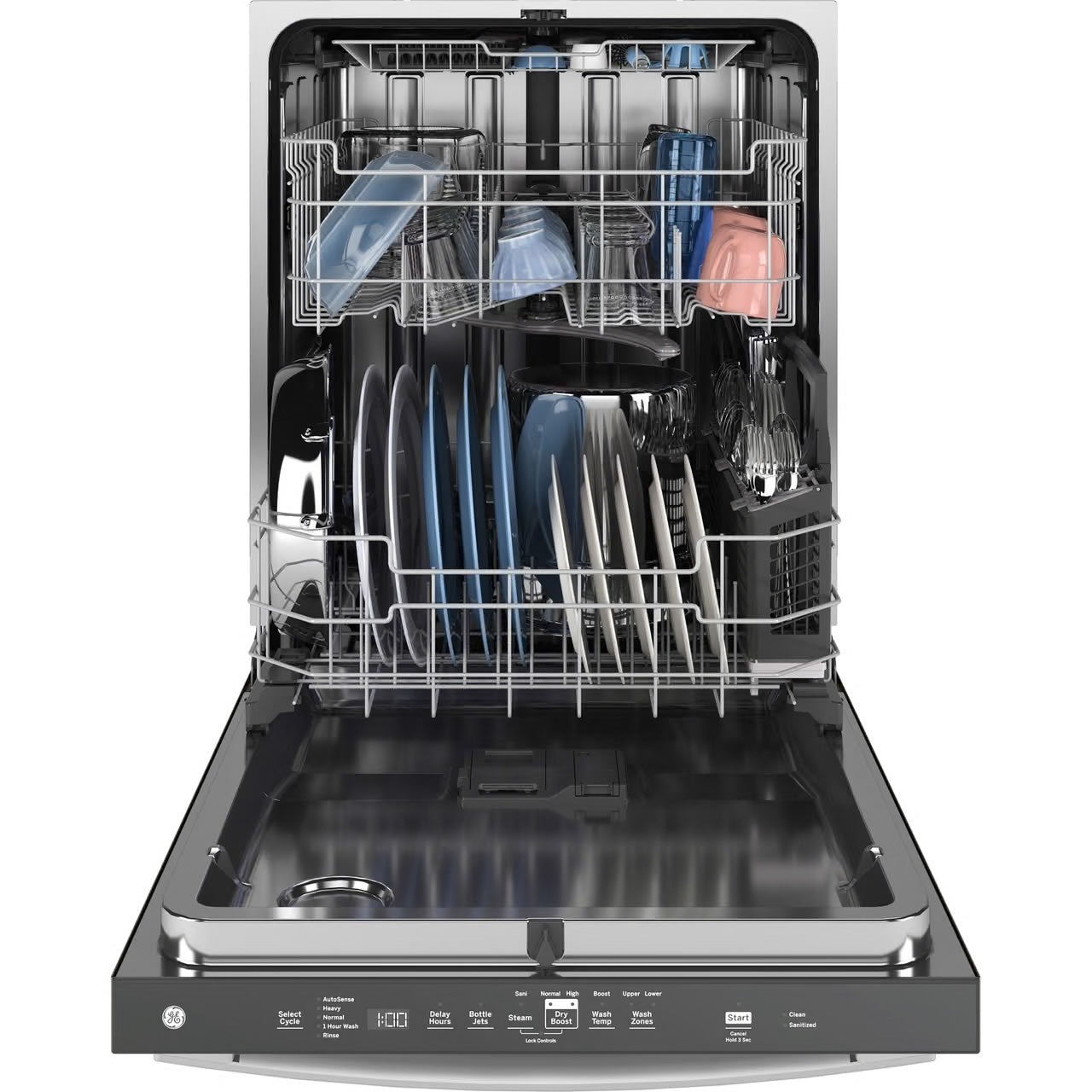 24 in. White Top Control Built-In Tall Tub Dishwasher with 3rd Rack, Bottle Jets, 45 dBA