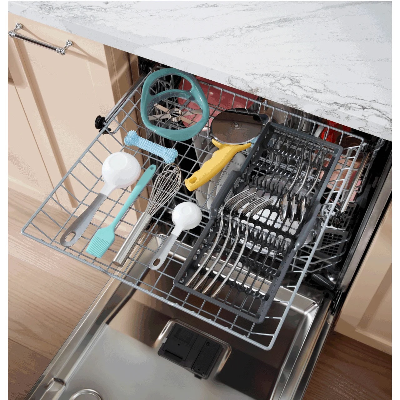 24 in. White Top Control Built-In Tall Tub Dishwasher with 3rd Rack, Bottle Jets, 45 dBA