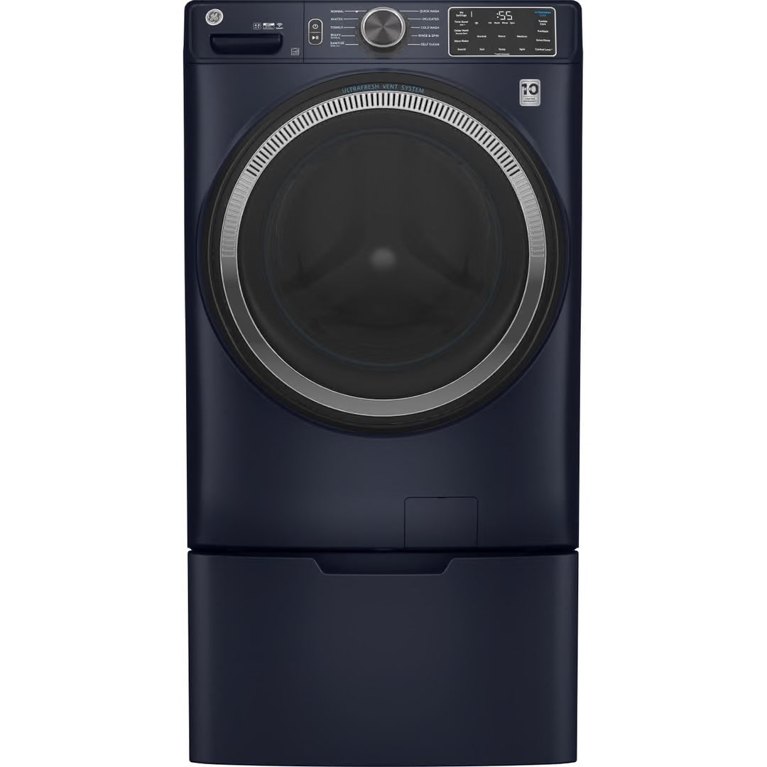 4.8 cu. ft. Smart Sapphire Blue Front Load Washer with OdorBlock UltraFresh Vent System and Sanitize with Oxi