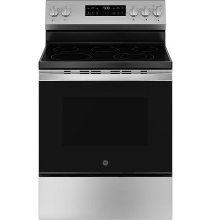 Cocina eléctrica independiente de 30 pulgadas con 5 quemadores en color negro y modo crujiente
