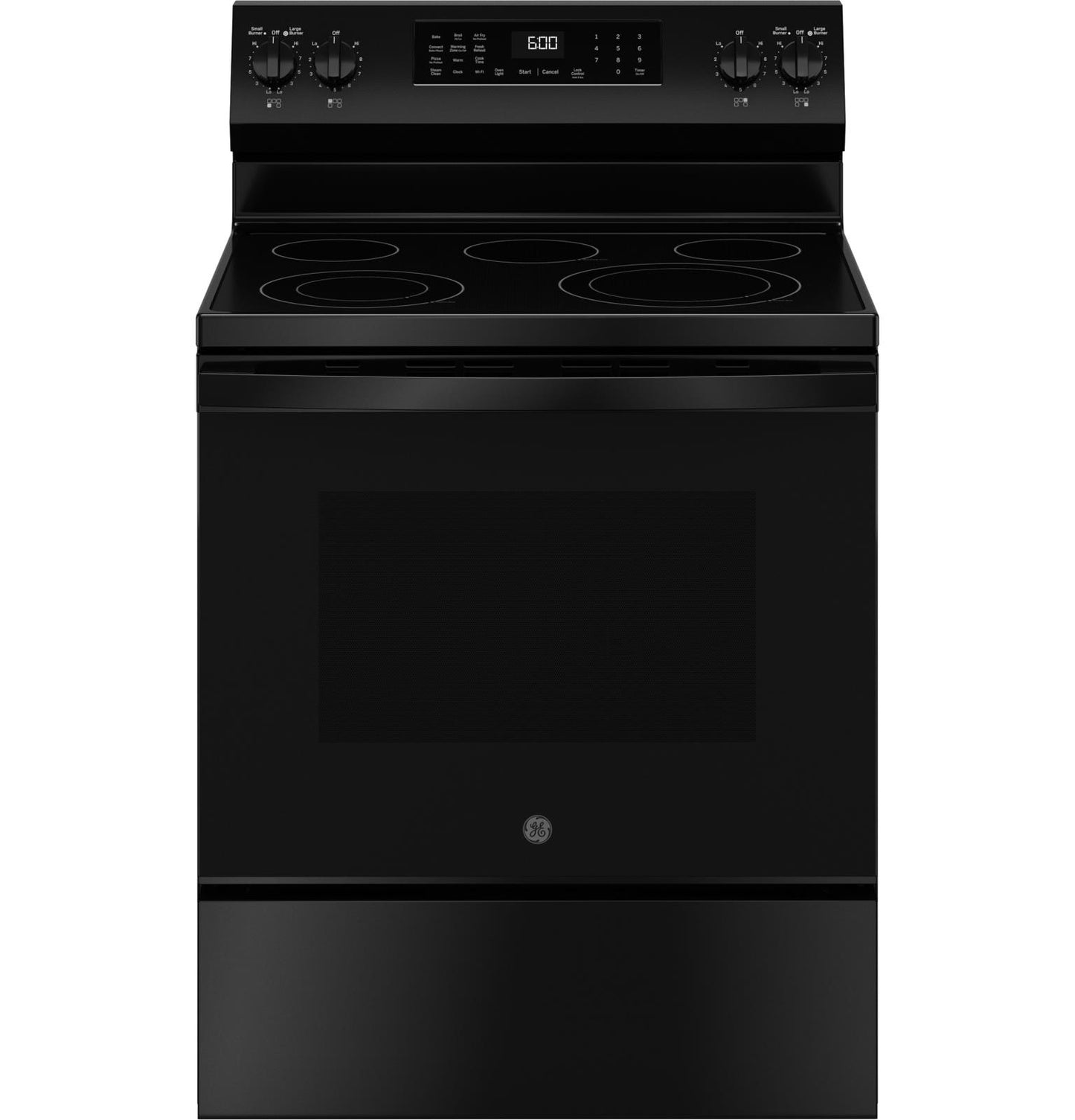 30 in. 5 Burner Element Smart Free-Standing Electric Range in Stainless w/EasyWash Oven Tray & No-Preheat Air Fry