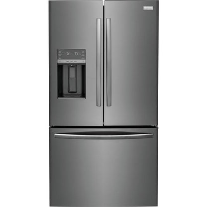 36 in. Gallery 28 cu. ft. Standard Depth French Door Refrigerator in Smudge-Proof Black Stainless Steel