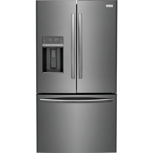 36 in. Gallery 28 cu. ft. Standard Depth French Door Refrigerator in Smudge-Proof Black Stainless Steel