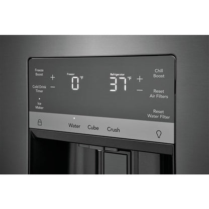 36 in. Gallery 28 cu. ft. Standard Depth French Door Refrigerator in Smudge-Proof Black Stainless Steel