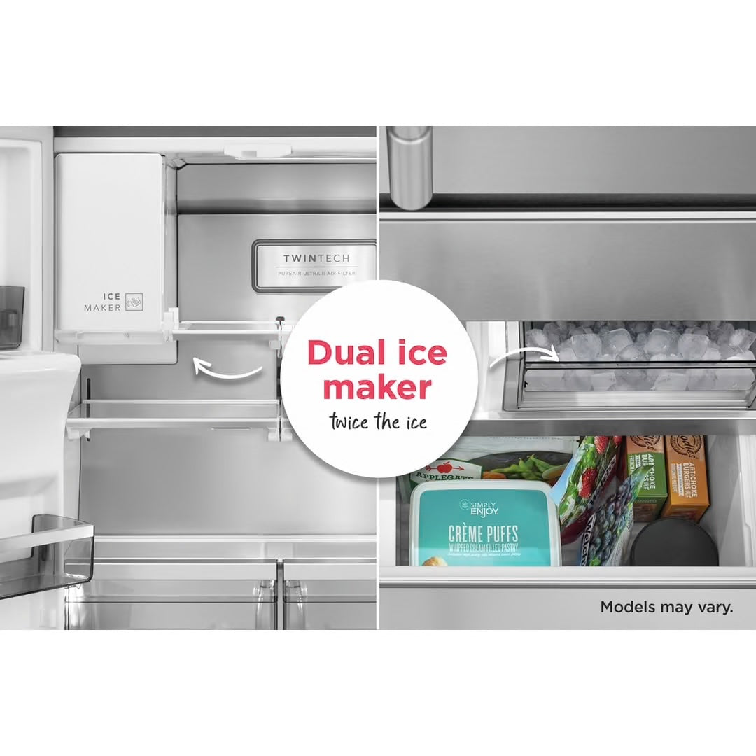 36 in. Gallery 28 cu. ft. Standard Depth French Door Refrigerator in Smudge-Proof Stainless Steel