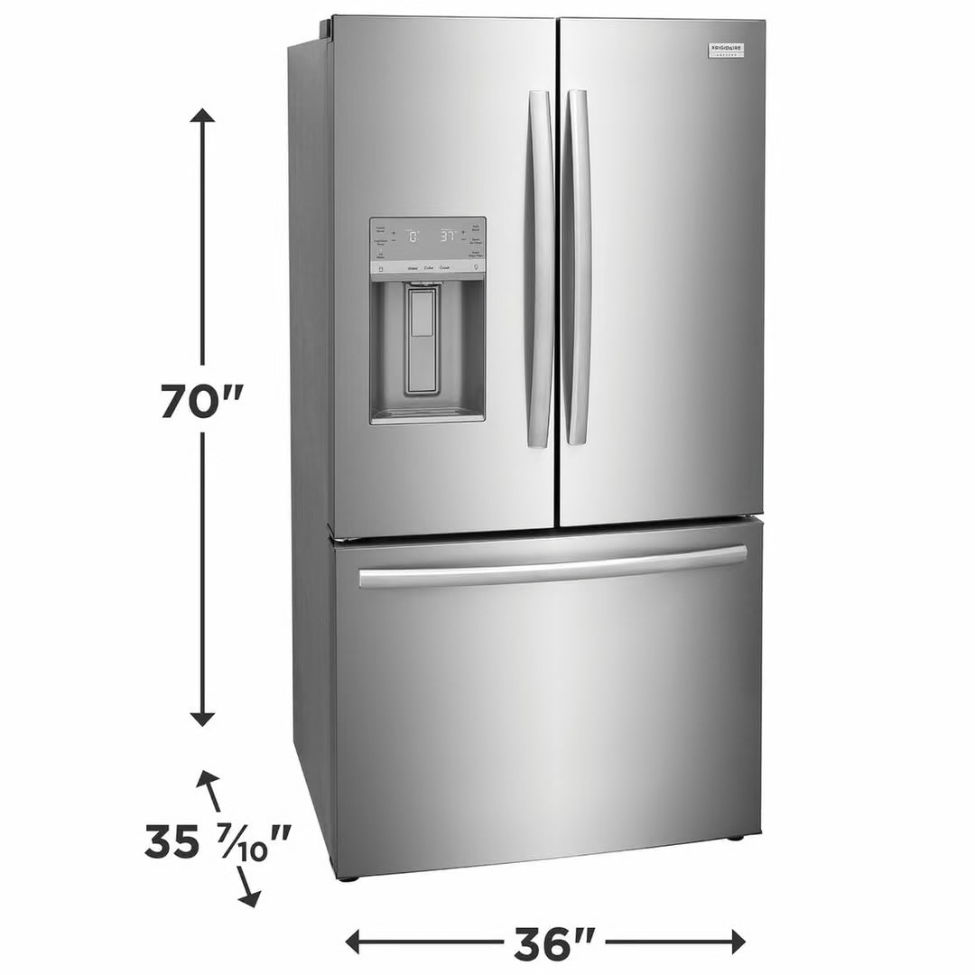 36 in. Gallery 28 cu. ft. Standard Depth French Door Refrigerator in Smudge-Proof Stainless Steel