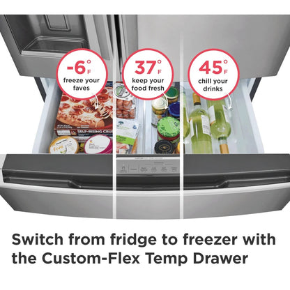 Gallery 36 in. 22 cu. ft. Counter-Depth 4-Door French Door Refrigerator in Smudge-Proof Stainless Steel