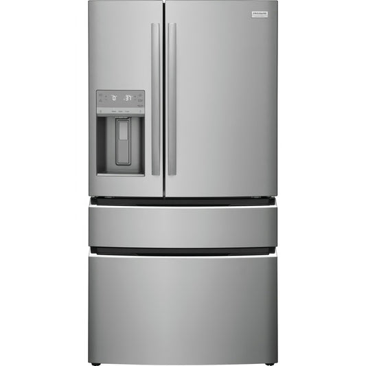 Gallery 36 in. 22 cu. ft. Counter-Depth 4-Door French Door Refrigerator in Smudge-Proof Stainless Steel
