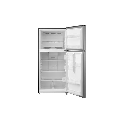 Refrigerador de 18.1 pies cúbicos con congelador superior, Energy Star, sin escarcha, estantes ajustables, puerta reversible, acero inoxidable