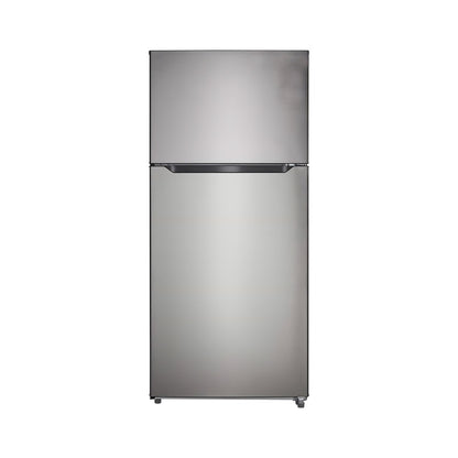 Refrigerador de 18.1 pies cúbicos con congelador superior, Energy Star, sin escarcha, estantes ajustables, puerta reversible, acero inoxidable