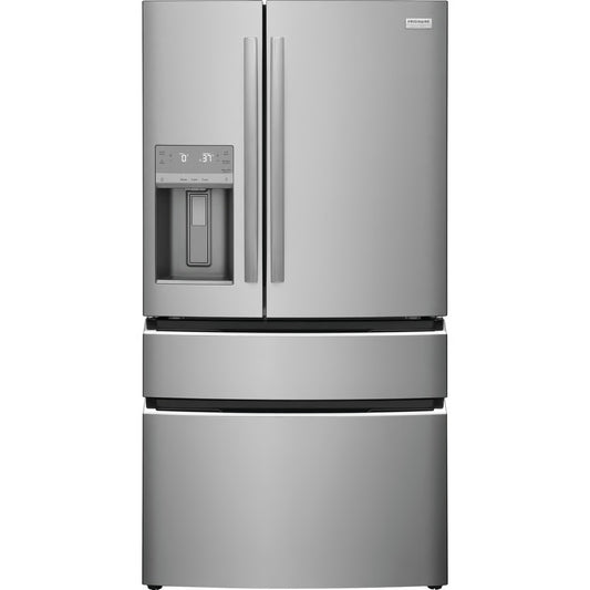 Gallery 36 in. 26.3 cu. ft. 4-Door French Door Standard Depth Refrigerator in Smudge-Proof Stainless Steel