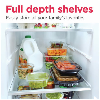 Refrigerador de dos puertas verticales de 36 pulgadas y 26 pies cúbicos de profundidad estándar en acero inoxidable con dispensador de agua interno.