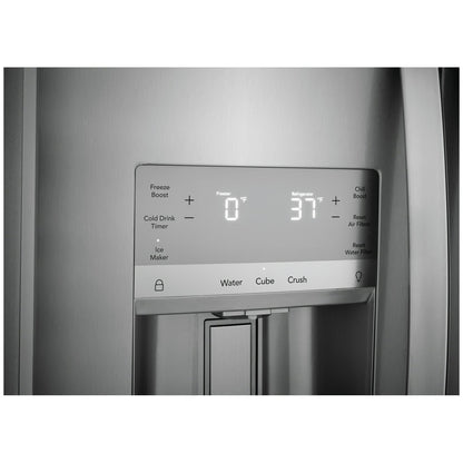 Refrigerador de dos puertas verticales Gallery de 36 pulgadas y 26 pies cúbicos de profundidad estándar en acero inoxidable resistente a las manchas, con certificación ENERGY STAR