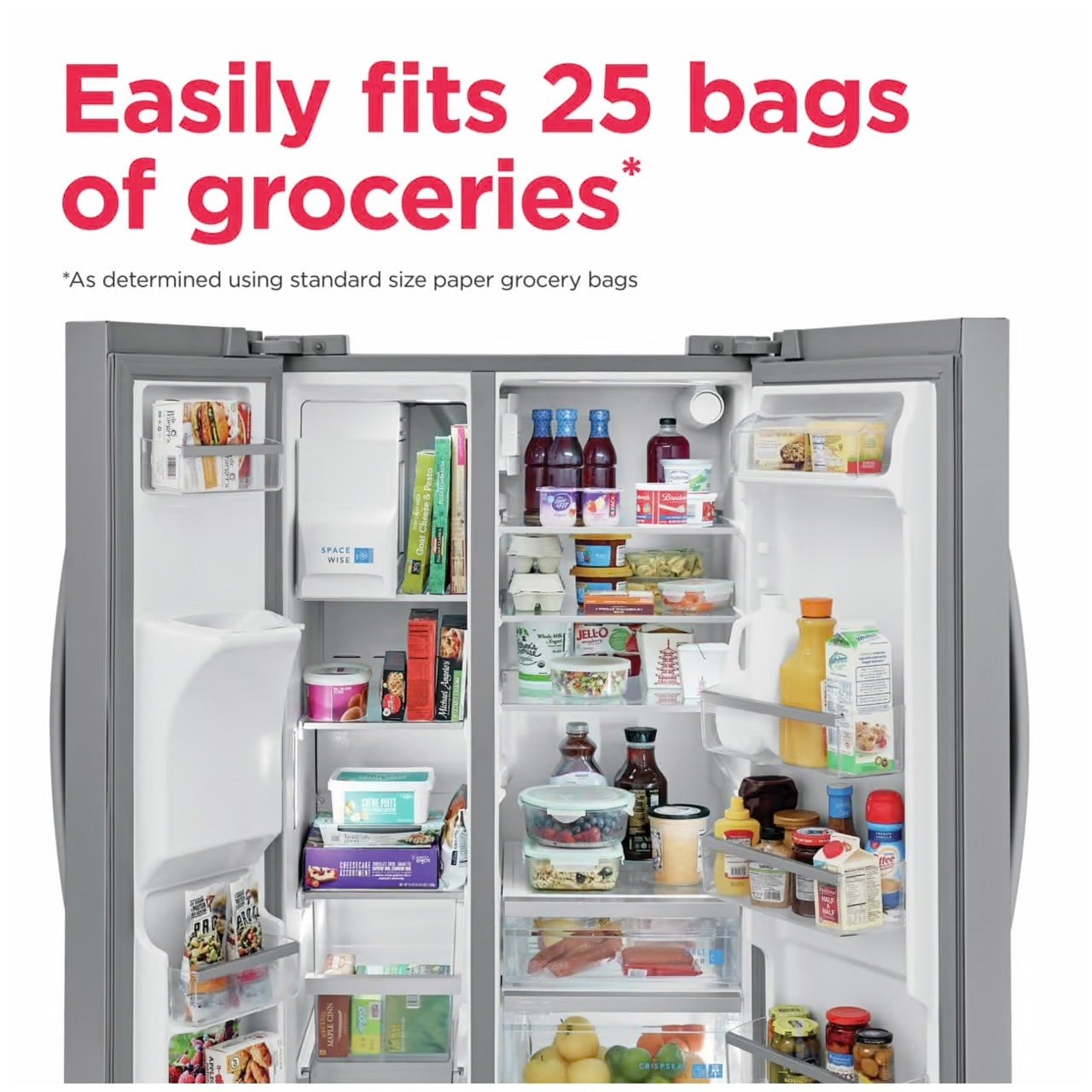 Gallery 36 in. 26 cu. ft. Standard Depth Side by Side Refrigerator in Smudge-Proof Stainless Steel, ENERGY STAR