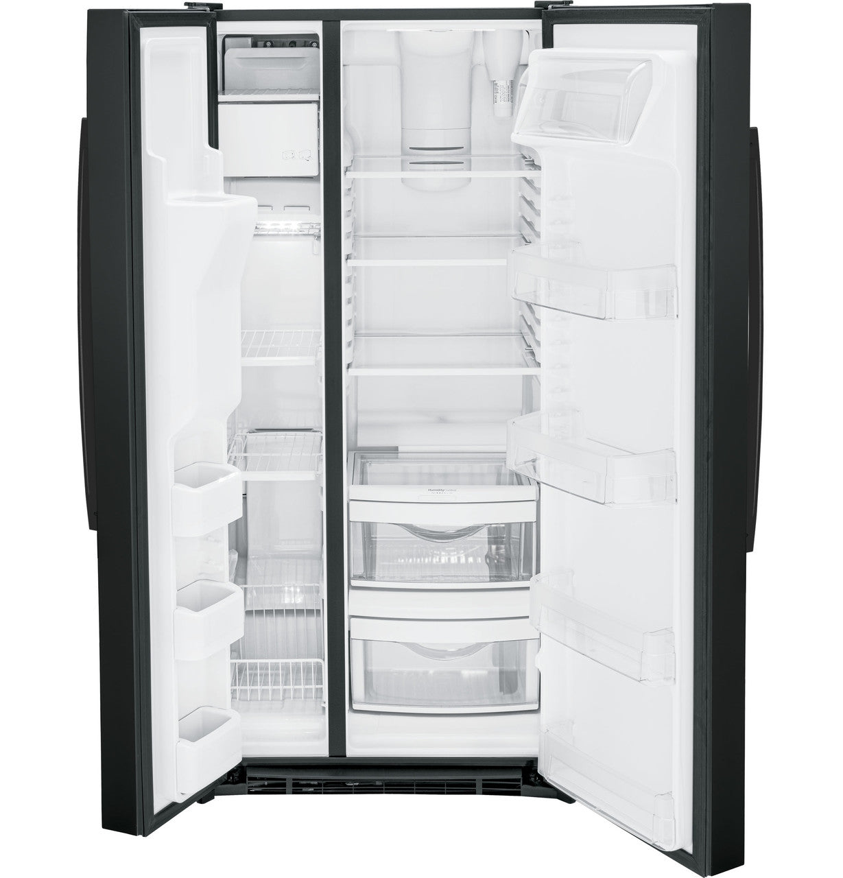 23.0 cu. ft. Side by Side Refrigerator in Black, Standard Depth