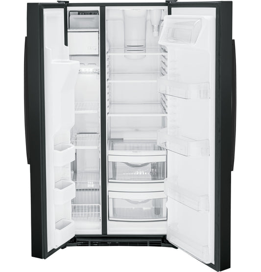 23.0 cu. ft. Side by Side Refrigerator in Black, Standard Depth