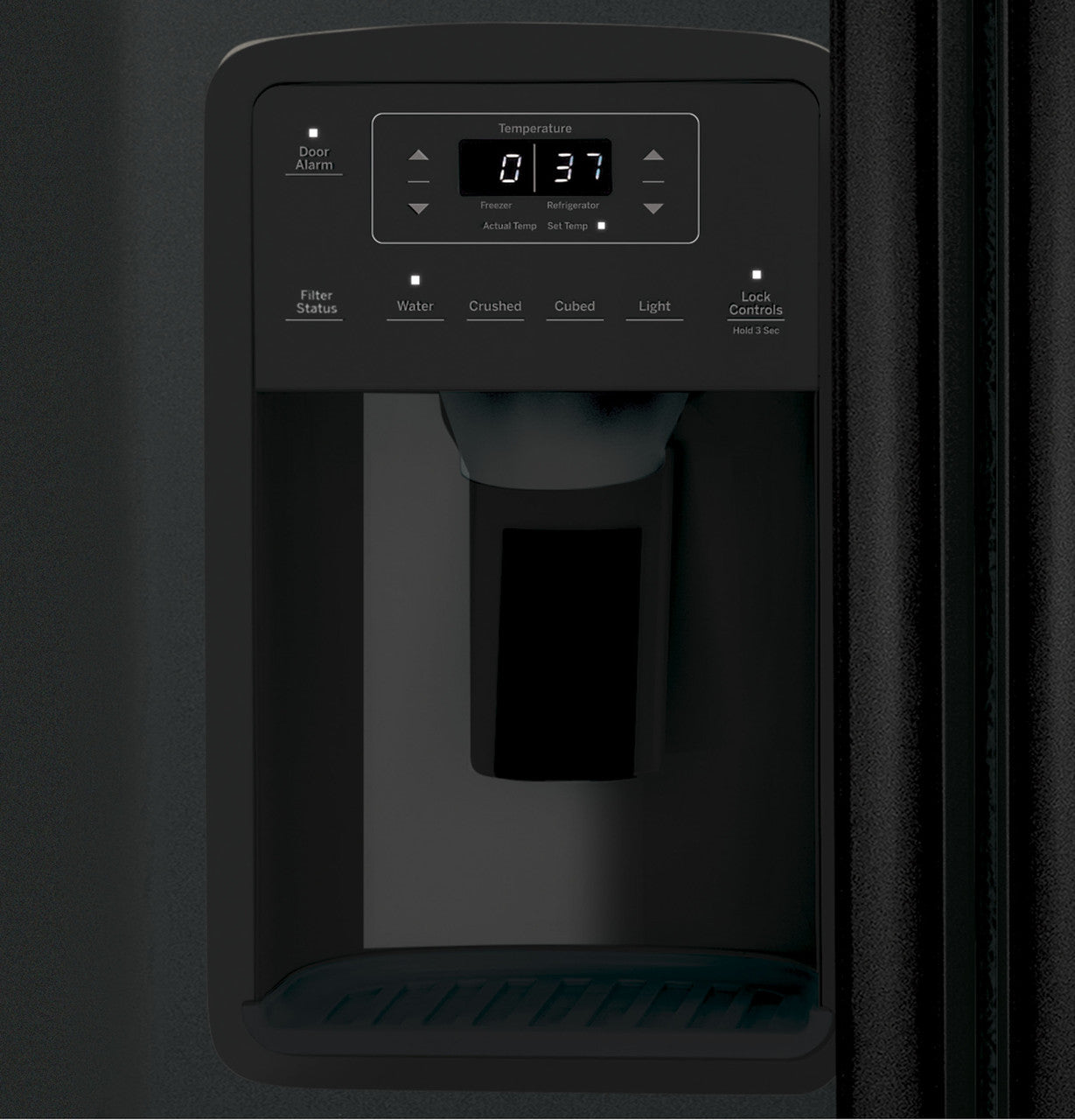 23.0 cu. ft. Side by Side Refrigerator in Black, Standard Depth