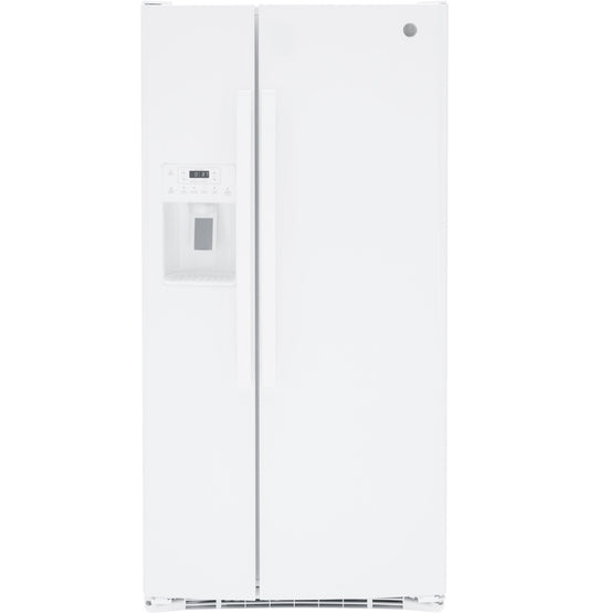 23.0 cu. ft. Side by Side Refrigerator in White, Standard Depth