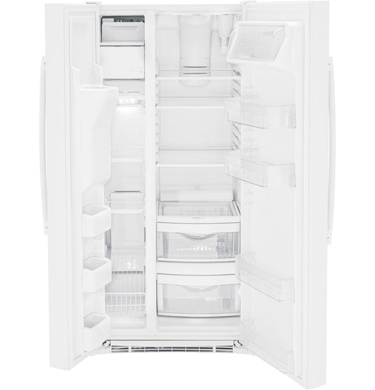 23.0 cu. ft. Side by Side Refrigerator in White, Standard Depth
