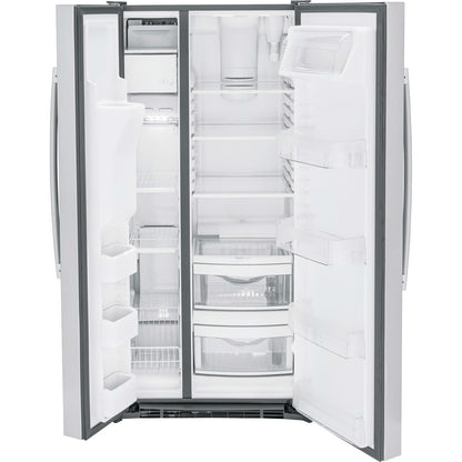 Refrigerador de dos puertas de 23.0 pies cúbicos en acero inoxidable resistente a huellas dactilares, profundidad estándar