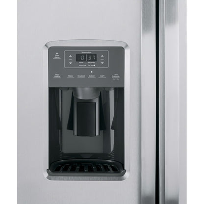 Refrigerador de dos puertas de 23.0 pies cúbicos en acero inoxidable resistente a huellas dactilares, profundidad estándar