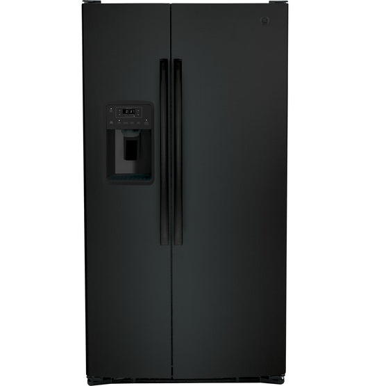 25.3 cu. ft. Side-by-Side Refrigerator in Black, Standard Depth