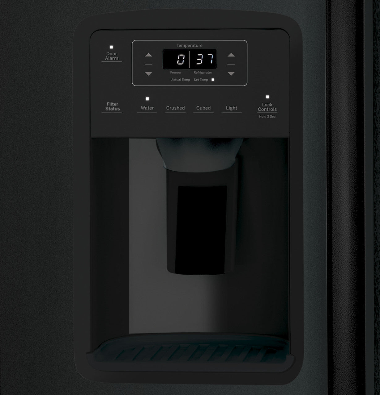 25.3 cu. ft. Side-by-Side Refrigerator in Black, Standard Depth