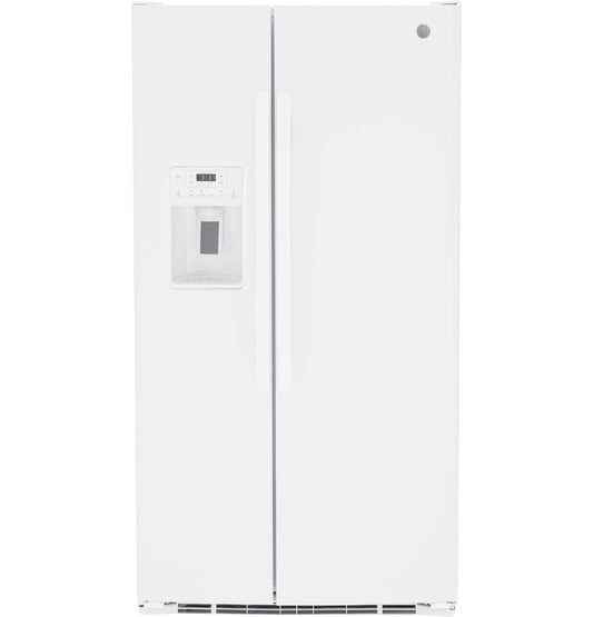 25.3 cu. ft. Side-by-Side Refrigerator in White, Standard Depth