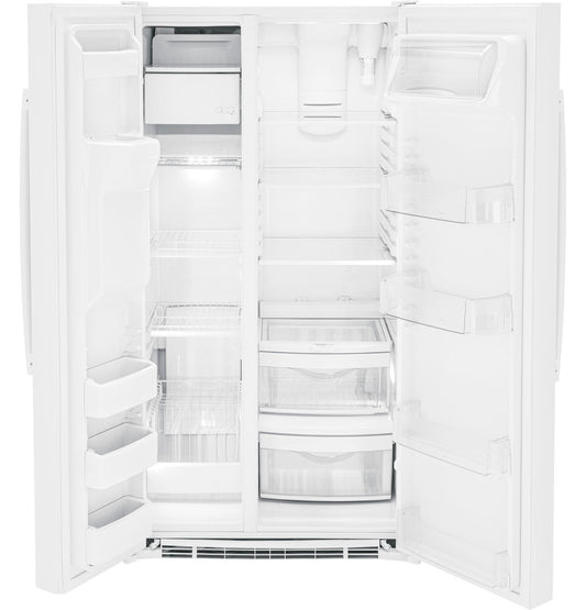 25.3 cu. ft. Side-by-Side Refrigerator in White, Standard Depth