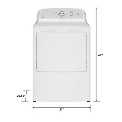 Secadora eléctrica ventilada de 7,2 pies cúbicos en color blanco con secado automático y ventilación de 120 pies