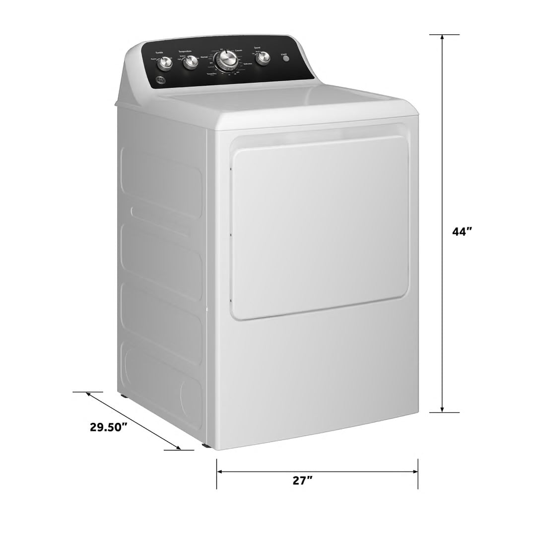 7.2 cu. ft. vented Electric Dryer in White with Auto Dry and Extended Tumble