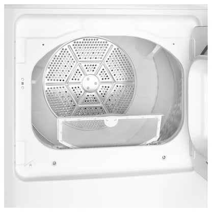 Secadora eléctrica ventilada de 7.2 pies cúbicos en color blanco con secado automático y rotación prolongada
