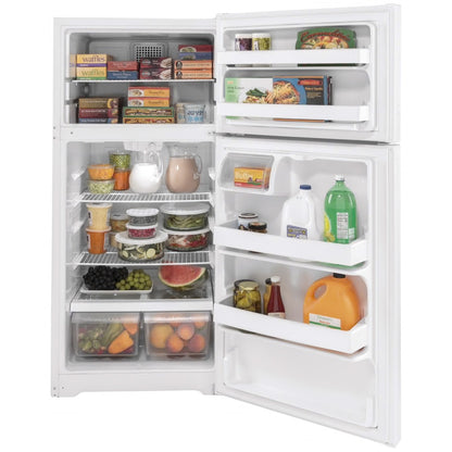 Refrigerador blanco con congelador superior de 15.6 pies cúbicos, certificación ENERGY STAR