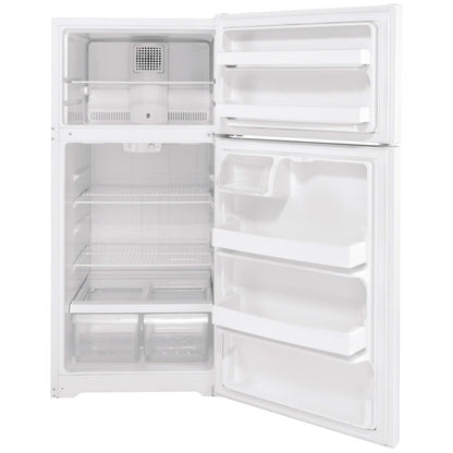 Refrigerador blanco con congelador superior de 15.6 pies cúbicos, certificación ENERGY STAR