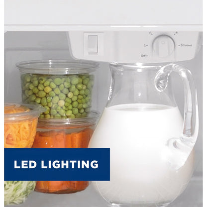 Refrigerador blanco con congelador superior de 15.6 pies cúbicos, certificación ENERGY STAR