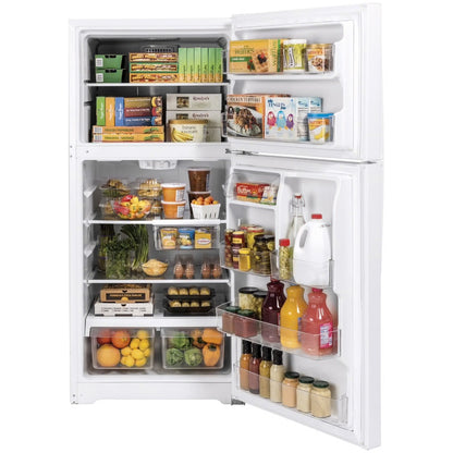 Refrigerador blanco de 19.2 pies cúbicos con congelador superior, listo para garaje