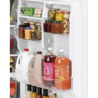 Refrigerador de 19.2 pies cúbicos con congelador superior en acero inoxidable resistente a huellas dactilares, listo para garaje