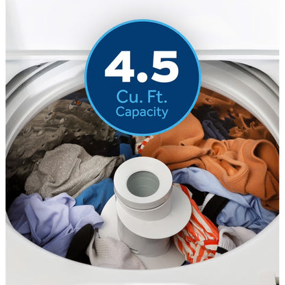 Lavadora de carga superior de 4.5 pies cúbicos en color blanco con Cold Plus y Wash Boost