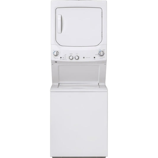 GE Stacked Laundry Center with 3.8-cu ft Top load Washer and Electric 5.9-cu ft Dryer